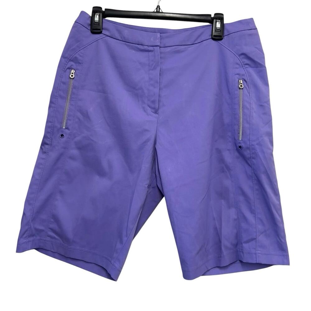 Tail Tech Women’s Purple Golf Shorts 12 Performance Stretch Zip Pocket Bermuda